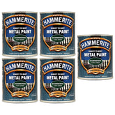 5X Hammerite Hammered Dark Green Paint 750ml Tin Paint